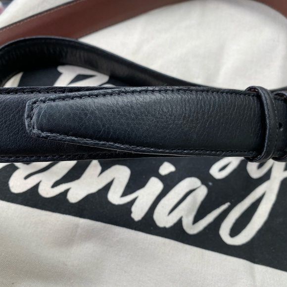 Men’s tumbled glove cowhide black men’s Belt 52 - Picture 3 of 8